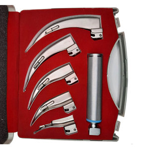 Jackbilly Enterprises Macintosh Laryngoscope <b>Instrument</b> Set Five Blades Fiber <b>Optic</b> Illumination System Manual Operation Durable - Product Image 1