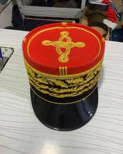 Gorra de Uniforme Ceremonial Francesa Premium, Estilo Táctico Europeo Clásico, Bordado a Mano con Trenza Dorada, 100% Algodón, Personalizable - Product Image 1