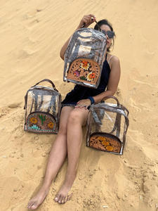 Recién llegado, mochilas transparentes de PVC de cuero con herramientas manuales reales, mochilas transparentes de cuero con estilo, bolsas de estadio de estilo occidental - Product Image 5