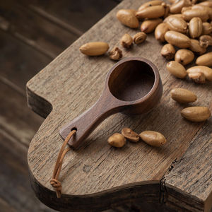 Black Walnut Wooden <b>Coffee</b> Measuring <b>Spoon</b> Tea Spice Scoop with Hanging Cord Minimalist Kitchen Tool - Product Image 2