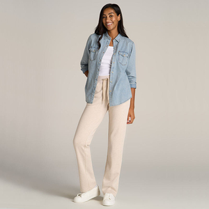 Combinaison en molleton personnalisée Wearever à bas ouvert, coupe régulière, pour femmes grandes tailles, taille élastique, coton, polyester, écologique - Product Image 4