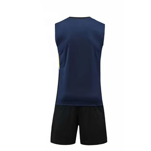Custom Sublimated Volleyball Jersey Set Men Red Blue V-Neck Sleeveless Moisture Wicking <b>Athletic</b> Uniforms Team Wear - Product Image 6