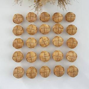 Pomos de puerta de ratán hechos a mano, decoración de interiores, material ecológico, manija para puertas - Product Image 1