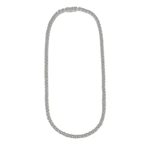 Desain Perhiasan Mode 18K Tenis Emas Putih 925 Perak Murni Kalung 4Mm Rantai Tenis Cz Rantai Berlian Penuh Es