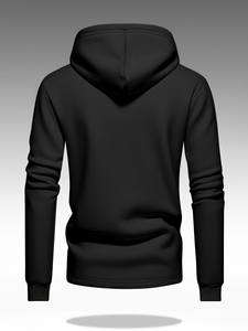 Mens Hooded Sweatshirt 100% Cotton Fleece 370g Regular Fit Solid Color Casual Autumn Wear Pockets Heat Transfer Printed - Product Image 3