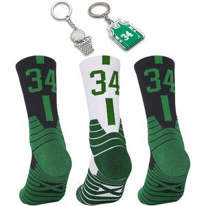 Chaussettes de sport personnalisées en gros, chaussettes de basketball respirantes à séchage rapide en spandex et polyester, chaussettes de compression tricotées pour hommes et femmes - Product Image 4