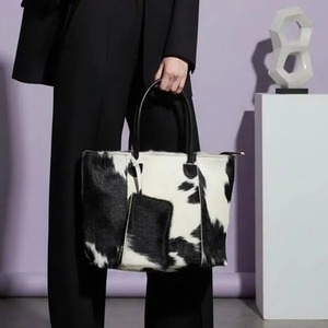 Authentic Hair On Hide Leather <b>Tote</b> <b>Bag</b> <b>Vintage</b> Large Capacity Shoulder <b>Bag</b> Lightweight Genuine Leather <b>Bag</b> - Product Image 2