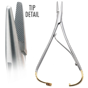 Portaagujas Mayo Hegar Premium de 16 cm - Acero Inoxidable de Grado Quirúrgico, Mango Dorado TC, Autoclavable, Alta Adherencia - Certificado ISO13485 CE - Product Image 2