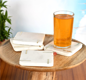 Sous-verres hexagonaux en pierre résistants à la chaleur, dessous de plat en marbre pour tasses à thé - Product Image 5
