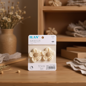 Fiore in Iuta ILAN 9,5cm 2 Pezzi Decorazione Artigianale - Product Image 2