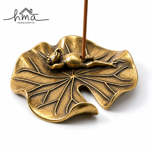 Modern Solid Brass Teardrop Incense Stick Holder Handmade Minimalist Meditation Home Office <b>Decor</b> Accent Piece - Product Image 6