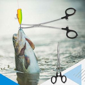2 Pcs Fishing Forceps Set Fishing Hemostat <b>Pliers</b> with Grip Curved and Straight Hemostats Set Stainless Steel Locking Clamps - Product Image 3