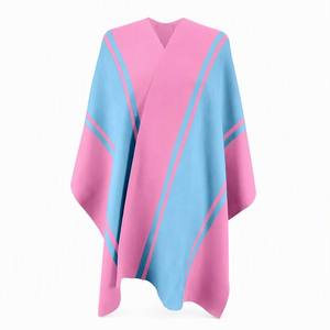 OEM Custom Logo Fringe <b>Knitted</b> Wool/Acrylic Breathable Shawl Wrap Winter Scarf Poncho <b>Cape</b> Factory Direct Wholesale - Product Image 1