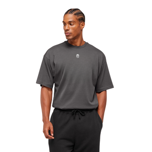 T-shirt de sport surdimensionné pour homme, respirant, performant, coupe ample, pour entraînement et fitness, gris foncé - Product Image 2