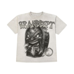 เสื้อยืดคุณภาพสูงขายส่ง เสื้อยืดผ้าฝ้าย 100% สกรีนโลโก้สำหรับผู้ชาย เสื้อยืดสีพื้น พิมพ์ลายสีขาวดำ - Product Image 2