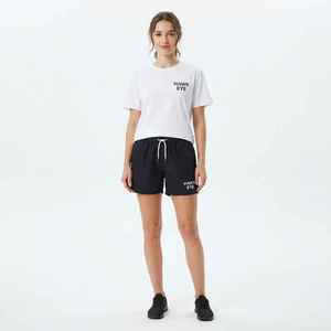 Conjunto Casual de Dos Piezas para Mujer, Camiseta Blanca de Algodón, Pantalones Cortos Negros, Corte Regular, Color Sólido, Ropa de Primavera/Verano - Product Image 3