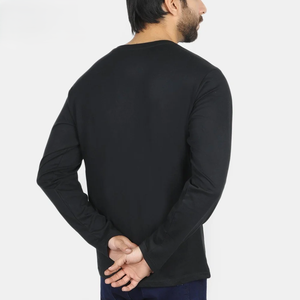 T-shirt en coton à manches longues pour homme, col rond, respirant, décontracté, streetwear, haut tendance pour tous les jours - Product Image 6
