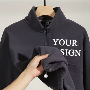 Sweat-shirt à capuche demi-zip pour homme, de qualité supérieure, épais, avec logo personnalisé brodé ou imprimé, vente en gros - Product Image 1