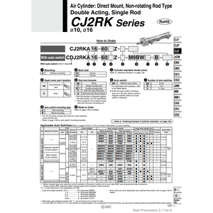 Catégorie de produit CJ2RKA10-15Z cylindre pneumatique SMC - Product Image 2