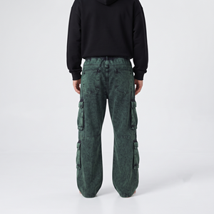Pantalones Jogger Cargo de Hombre de Alta Calidad con Lavado Ácido, Pantalones Deportivos Oversize de Ajuste Holgado con Múltiples Bolsillos, Estilo Urbano Casual - Product Image 2