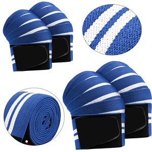 Genouillères avec bandes blanches, protection respirante, fermeture auto-agrippante, ajustement universel - Product Image 5