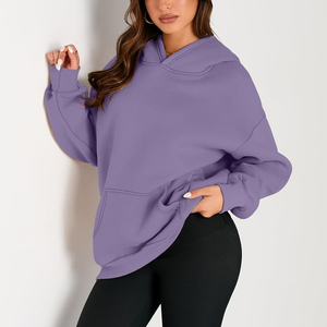 Sweat à capuche oversize à épaules tombantes et manches longues avec poches kangourou – Prix compétitif – Coupe ample pour femme - Product Image 5