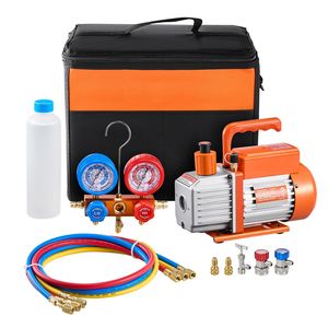 Pompa per vuoto HVAC a palette rotative monostadio 3.5 CFM con kit manometri AC per pompa refrigerante A/C - Product Image 5