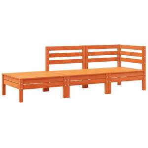 Grande Divano da Giardino a 2 Posti in Legno di Pino Massiccio Marrone Cerato e Crema, Set Resistente - Product Image 4