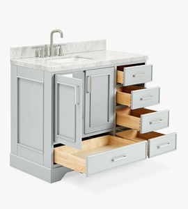 Mueble de Baño Personalizado Mary de 43 Pulgadas con Lavabo a la Izquierda, Solo Mueble, 3 Opciones de Acabado, Fabricante OEM de Vietnam - Product Image 4