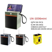 LN1036MINI Enceinte Solaire Portable d'Extérieur, Barre de Son Puissante avec Basses Intenses, Rechargeable, Radio FM, USB, Carte TF, Audio d'Urgence