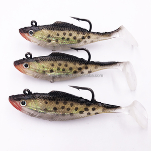 Señuelo de pesca de lubina de PVC de plástico blando barato de 7,5-14cm, cola en T, plomo <span class=keywords><strong>interior</strong></span> con gancho, cebo de natación, aparejos artificiales de agua salada fresca - Product Image 4