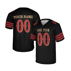 Custom Sublimated American Football Jersey Men's <b>Short</b> Sleeve V-Neck Breathable <b>Mesh</b> Team Name Custom Number Printed All Season - Product Image 1