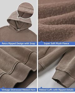 Luxury Vintage Washed Hoodies Relaxed Fit Retro Acid Wash Hoodies <b>For</b> Men And Women Custom Embroidery Washed Hoodies Manufacture - Product Image 6