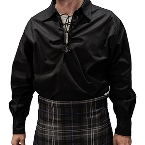 Chemise pour homme de style Renaissance, design gothique à bandes, manches longues, costume médiéval inspiré du guerrier - Product Image 1