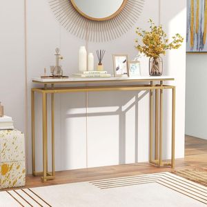 Handcrafted Metal <b>Console</b> <b>Table</b> with Marble Top Modern Design Luxury Living Room Furniture Customizable Easy to Clean - Product Image 6