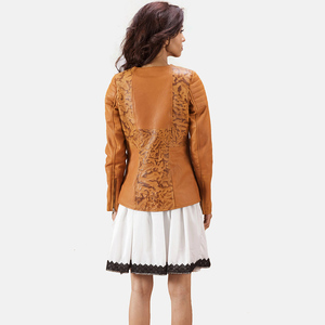Blouson Moto Femme en Similicuir avec Doublure en Fausse Fourrure, Manches Longues, Sur Mesure, Tissé, Respirant, Imperméable, Séchage Rapide, Fermeture Éclair - Product Image 4