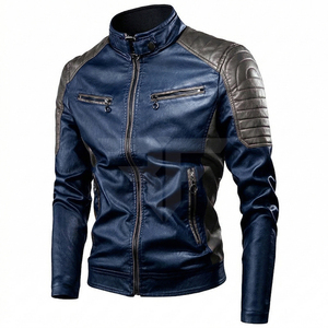 <b>Top</b> Trending 2026 Stylish <b>High</b> Quality Luxury Genuine <b>Leather</b> Men's Motorcycle Jacket Stand Collar Front Waterproof Eco-Friendly - Product Image 1