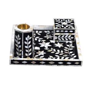 Plateau et coffret porte-encens Bakhoor en nacre faits à la main – Magnifique décoration d'intérieur pour Ramadan et l'Aïd – Vente en gros - Product Image 5