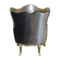 Silla de ala de reproducción antigua, sofá de estilo francés, sillón de madera de una plaza, silla de sala de estar para muebles europeos para el hogar