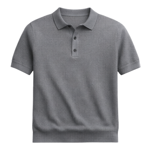 เสื้อโปโลถักพรีเมียมสำหรับผู้ชาย แขนสั้น ระบายอากาศได้ดี ทรงเข้ารูป สวมใส่สบาย เหมาะสำหรับธุรกิจและแฟชั่น คอลเลคชั่นเสื้อผ้าคุณภาพสูง - Product Image 1