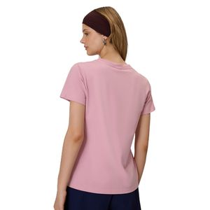 Camiseta Lisa de Corte Regular para Mujer, Mezcla de Algodón Premium, Cuello Redondo Informal, Cómoda para Uso Diario, Trabajo, Viajes y Ocio - Product Image 2