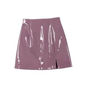 Service OEM, logo personnalisé, jupes en cuir de vachette véritable respirantes, longueur midi, pour femmes, jupes en cuir spéciales. - Product Image 1