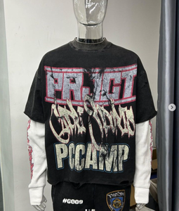Camisetas Gráficas Estampadas DTG para Streetwear, Camisetas Lisas de Tallas Grandes para Hombre, Camisetas con Lavado Ácido, Camisetas Vintage Personalizadas de Gran Tamaño para Hombre - Product Image 3