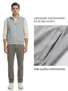 Gilet d'hiver pour homme personnalisé, col rond, décontracté, à capuche, sans manches, en tissu tricoté peigné, imperméable, réversible, écologique, respirant - Product Image 2