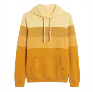 Unisex Color Blocking Hooded <b>Sweatshirt</b> Regular Sleeve Oversized Fit Cotton French Terry Casual Autumn Wear - Product Image 5