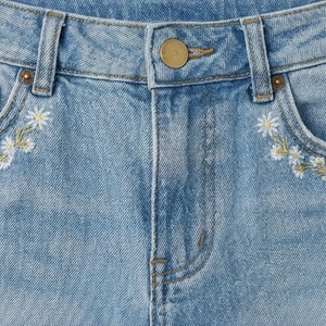 Heavy <b>Work</b> Casual Denim Shorts Colorful Floral Embroidery Womens Summer Loose <b>Jeans</b> High Quality Customized Color Wear - Product Image 4