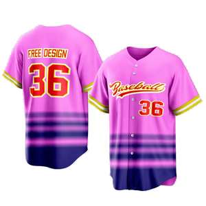 Uniforme de Béisbol Personalizado OEM de Dos Tonos para Adultos con Logotipo Frontal, 100% Poliéster de Secado Rápido, Manga Larga, Nombre del Equipo Personalizado - Product Image 1