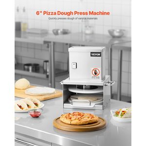 Presse à pâte à pizza électrique professionnelle de 6 pouces à épaisseur réglable, en acier inoxydable, pour boulangerie - Product Image 2