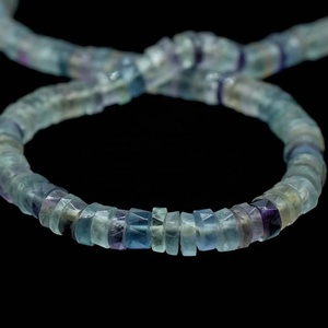 Perles en forme de pneu à facettes Multi Fluorite 6mm Multi Fluorite Wheel Cut Heishi Cut Beads Spacer Beads - Product Image 1