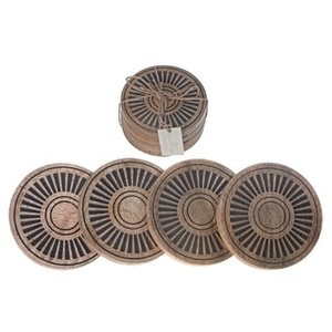Posavasos de Madera de Mango con Diseño de Pulpo Grabado, Hechos a Mano en Moradabad, Venta al Por Mayor - Product Image 4